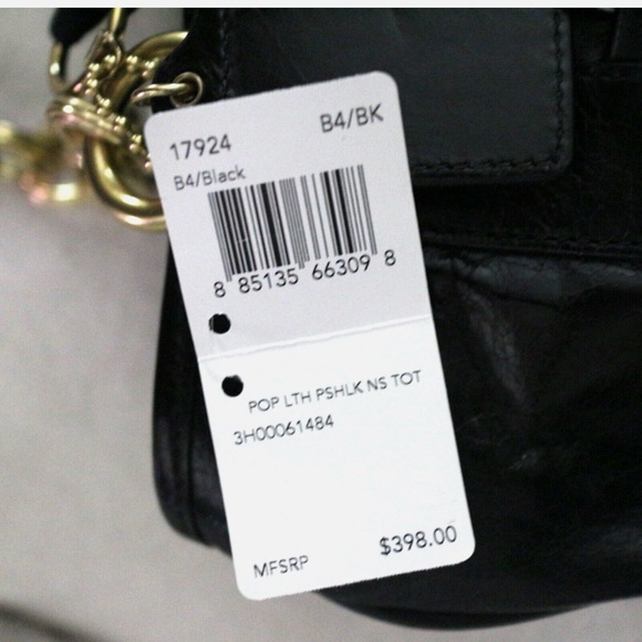 COACH Poppy Push lock Leather N/S Shopper Tote Shoulder Bag - Picture 8 of 8